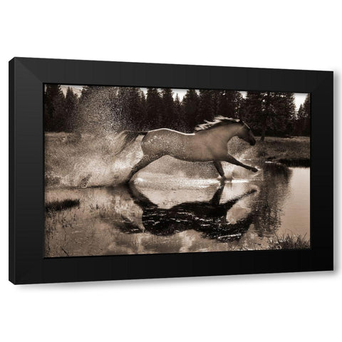 Running Water III Black Modern Wood Framed Art Print with Double Matting by Dawson, Robert