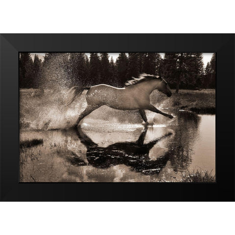Running Water III Black Modern Wood Framed Art Print by Dawson, Robert