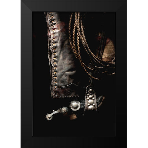 Shotgun Chaps Black Modern Wood Framed Art Print by Dawson, Robert
