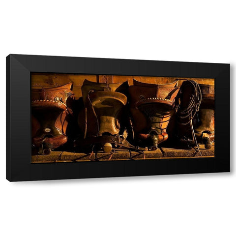 Saddle Row Black Modern Wood Framed Art Print with Double Matting by Dawson, Robert