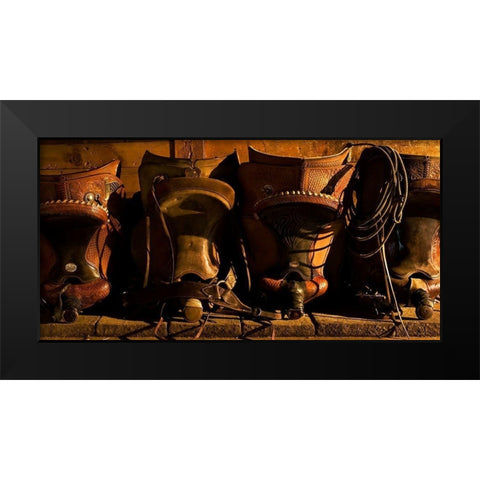 Saddle Row Black Modern Wood Framed Art Print by Dawson, Robert