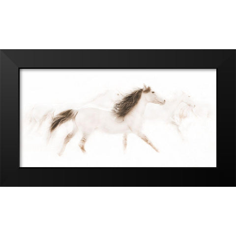 The Mustangs Black Modern Wood Framed Art Print by Dawson, Robert