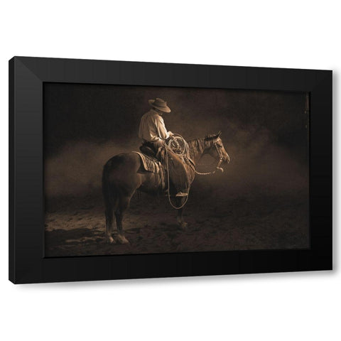 Taking A Break ~ Sepia Black Modern Wood Framed Art Print with Double Matting by Dawson, Robert