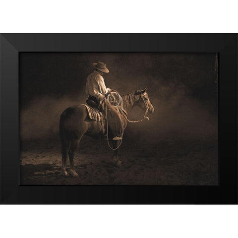 Taking A Break ~ Sepia Black Modern Wood Framed Art Print by Dawson, Robert