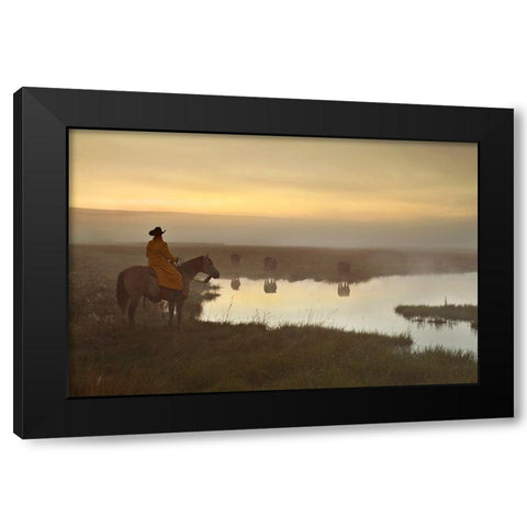 The Guardian Black Modern Wood Framed Art Print with Double Matting by Dawson, Robert