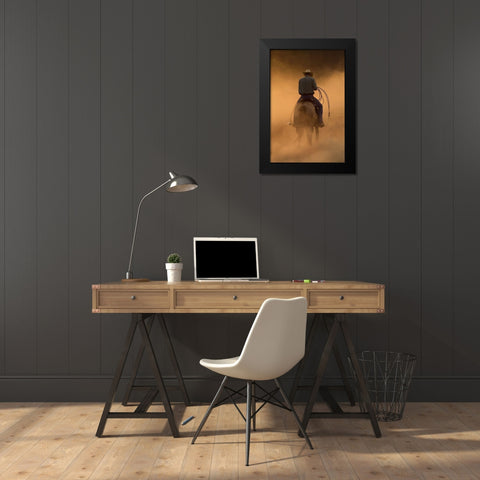 Teo On the Ranch Black Modern Wood Framed Art Print by Dawson, Robert