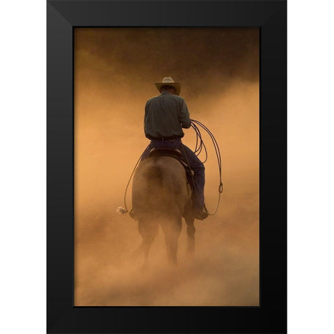 Teo On the Ranch Black Modern Wood Framed Art Print by Dawson, Robert