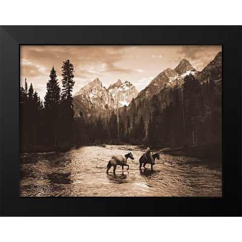 Teton Crossing Black Modern Wood Framed Art Print by Dawson, Robert