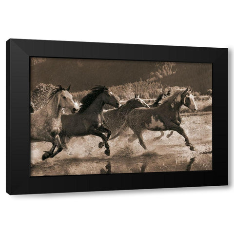 The Big Race Black Modern Wood Framed Art Print with Double Matting by Dawson, Robert