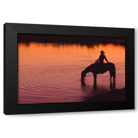 Texas Sunset Black Modern Wood Framed Art Print with Double Matting by Dawson, Robert