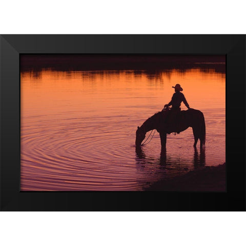 Texas Sunset Black Modern Wood Framed Art Print by Dawson, Robert