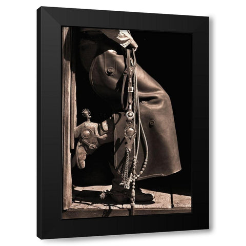 Texas Cowboy Black Modern Wood Framed Art Print with Double Matting by Dawson, Robert