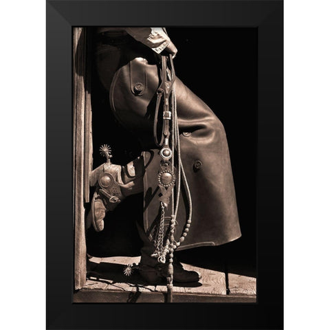 Texas Cowboy Black Modern Wood Framed Art Print by Dawson, Robert