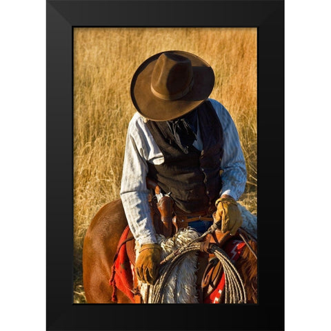 The Plains Drifter Black Modern Wood Framed Art Print by Dawson, Robert