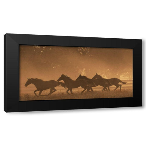 The Sprint for Home Black Modern Wood Framed Art Print with Double Matting by Dawson, Robert