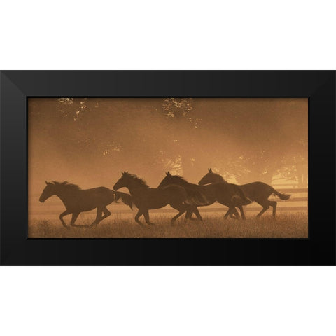 The Sprint for Home Black Modern Wood Framed Art Print by Dawson, Robert