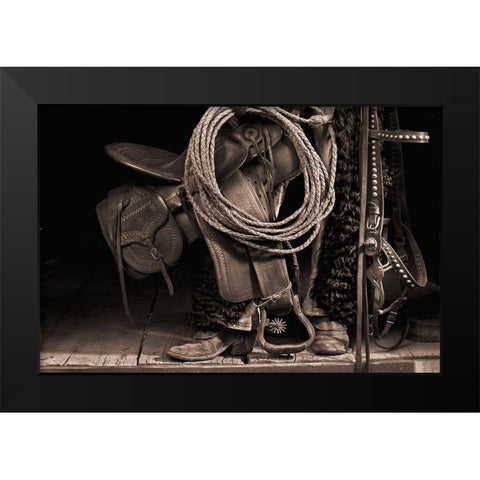 Waiting for A Ride Black Modern Wood Framed Art Print by Dawson, Robert