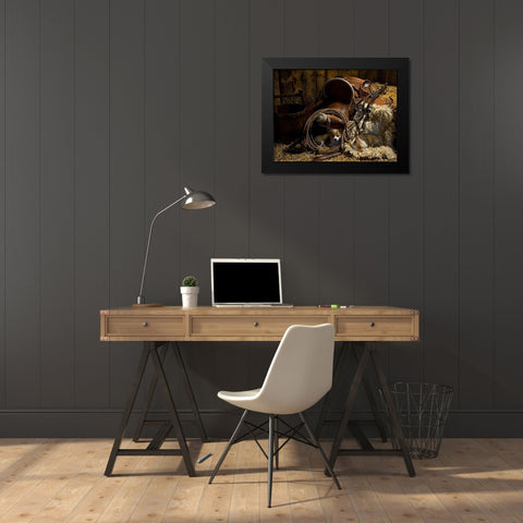 Waiting for the Boss Black Modern Wood Framed Art Print by Dawson, Robert