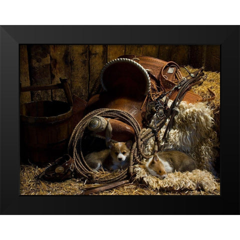 Waiting for the Boss Black Modern Wood Framed Art Print by Dawson, Robert