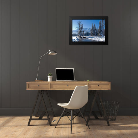 Winter In the Wallowa Black Modern Wood Framed Art Print by Dawson, Robert