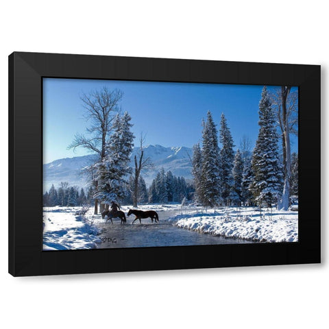 Winter In the Wallowa Black Modern Wood Framed Art Print with Double Matting by Dawson, Robert