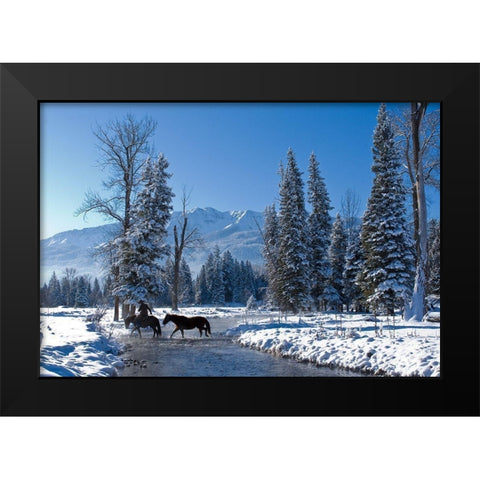 Winter In the Wallowa Black Modern Wood Framed Art Print by Dawson, Robert