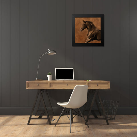 Westward Gallop Black Modern Wood Framed Art Print by Dawson, Robert