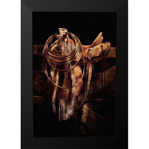 Z Ranch Gear Black Modern Wood Framed Art Print by Dawson, Robert