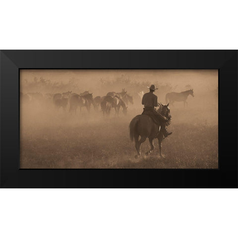 Changing Pastures Black Modern Wood Framed Art Print by Dawson, Robert