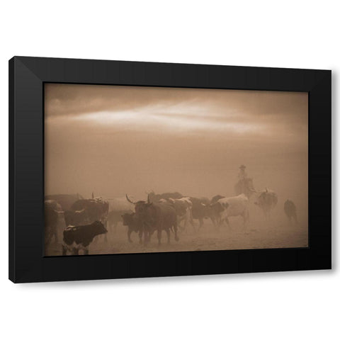 Caught In A Dust Storm Black Modern Wood Framed Art Print with Double Matting by Dawson, Robert