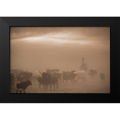 Caught In A Dust Storm Black Modern Wood Framed Art Print by Dawson, Robert