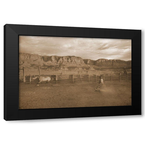 First Day At School Black Modern Wood Framed Art Print with Double Matting by Dawson, Robert