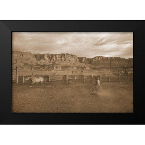 First Day At School Black Modern Wood Framed Art Print by Dawson, Robert