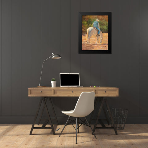 A Cool Drink Black Modern Wood Framed Art Print by Dudley, June