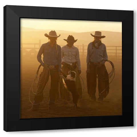 Give Me Some Lovin.2424 Black Modern Wood Framed Art Print by Dawson, Robert