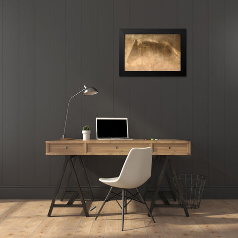 The Quarter Horse Black Modern Wood Framed Art Print by Dawson, Robert
