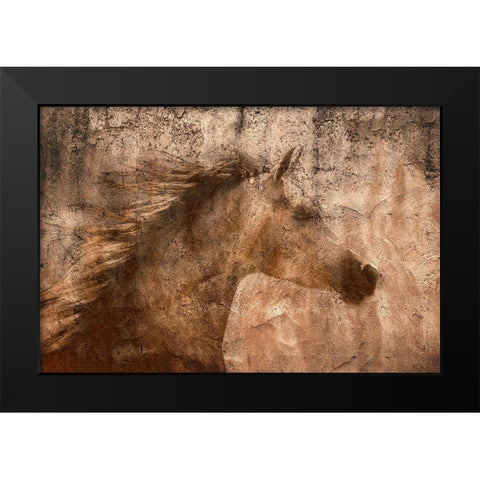 The Arab Prancer Black Modern Wood Framed Art Print by Dawson, Robert