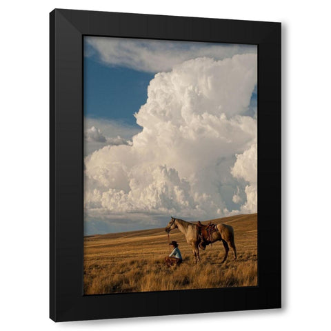 Thunder On the Prairie Black Modern Wood Framed Art Print with Double Matting by Dawson, Robert