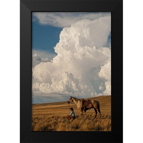 Thunder On the Prairie Black Modern Wood Framed Art Print by Dawson, Robert