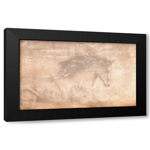 The Stallion Black Modern Wood Framed Art Print by Dawson, Robert