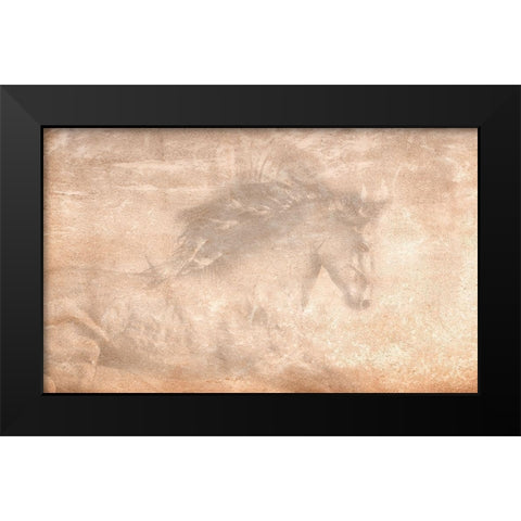 The Stallion Black Modern Wood Framed Art Print by Dawson, Robert