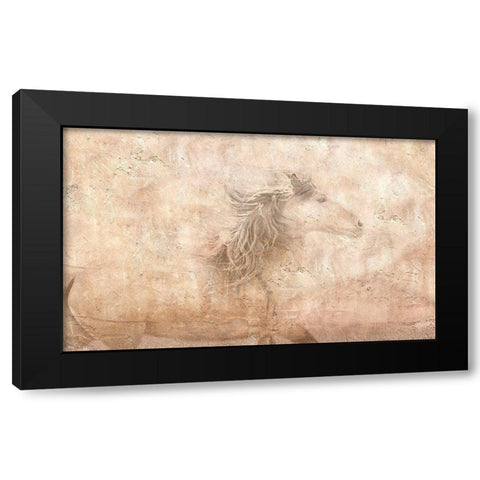 The Fresco Horse Black Modern Wood Framed Art Print by Dawson, Robert