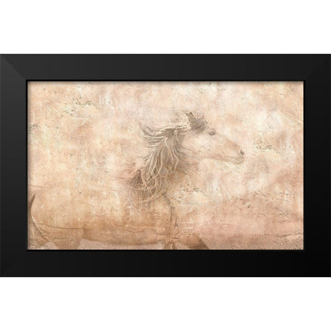 The Fresco Horse Black Modern Wood Framed Art Print by Dawson, Robert