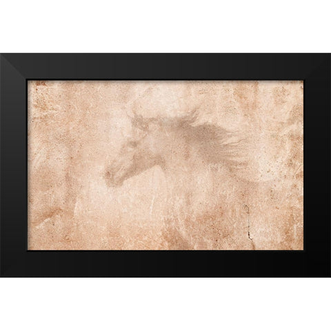 The Arab Horse Black Modern Wood Framed Art Print by Dawson, Robert