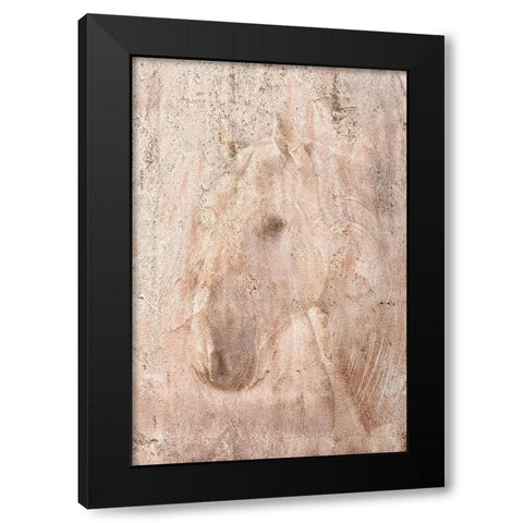 The White Stallion Black Modern Wood Framed Art Print by Dawson, Robert