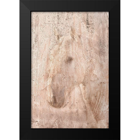 The White Stallion Black Modern Wood Framed Art Print by Dawson, Robert