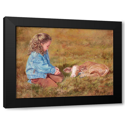 Getting To Know You Black Modern Wood Framed Art Print by Dudley, June