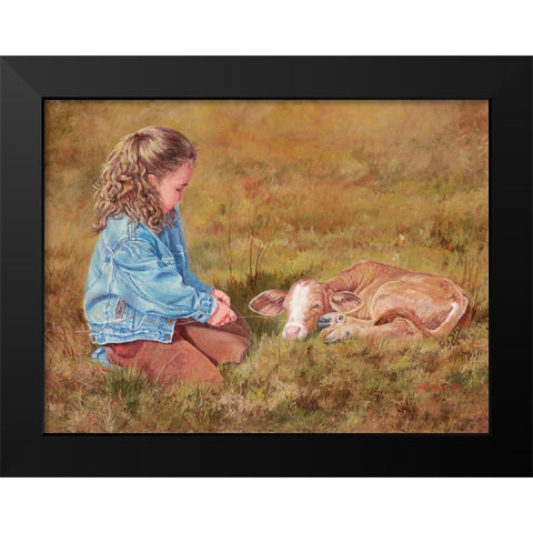 Getting To Know You Black Modern Wood Framed Art Print by Dudley, June