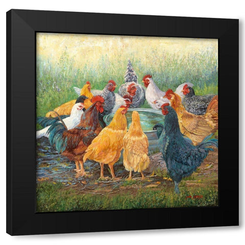 Happy Hour Black Modern Wood Framed Art Print by Dudley, June