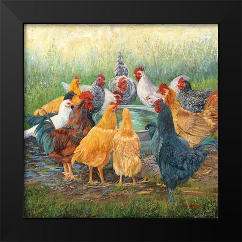 Happy Hour Black Modern Wood Framed Art Print by Dudley, June